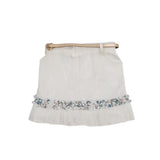 Girls Teal Floral Top & Cream Skirt 2 Piece Set
