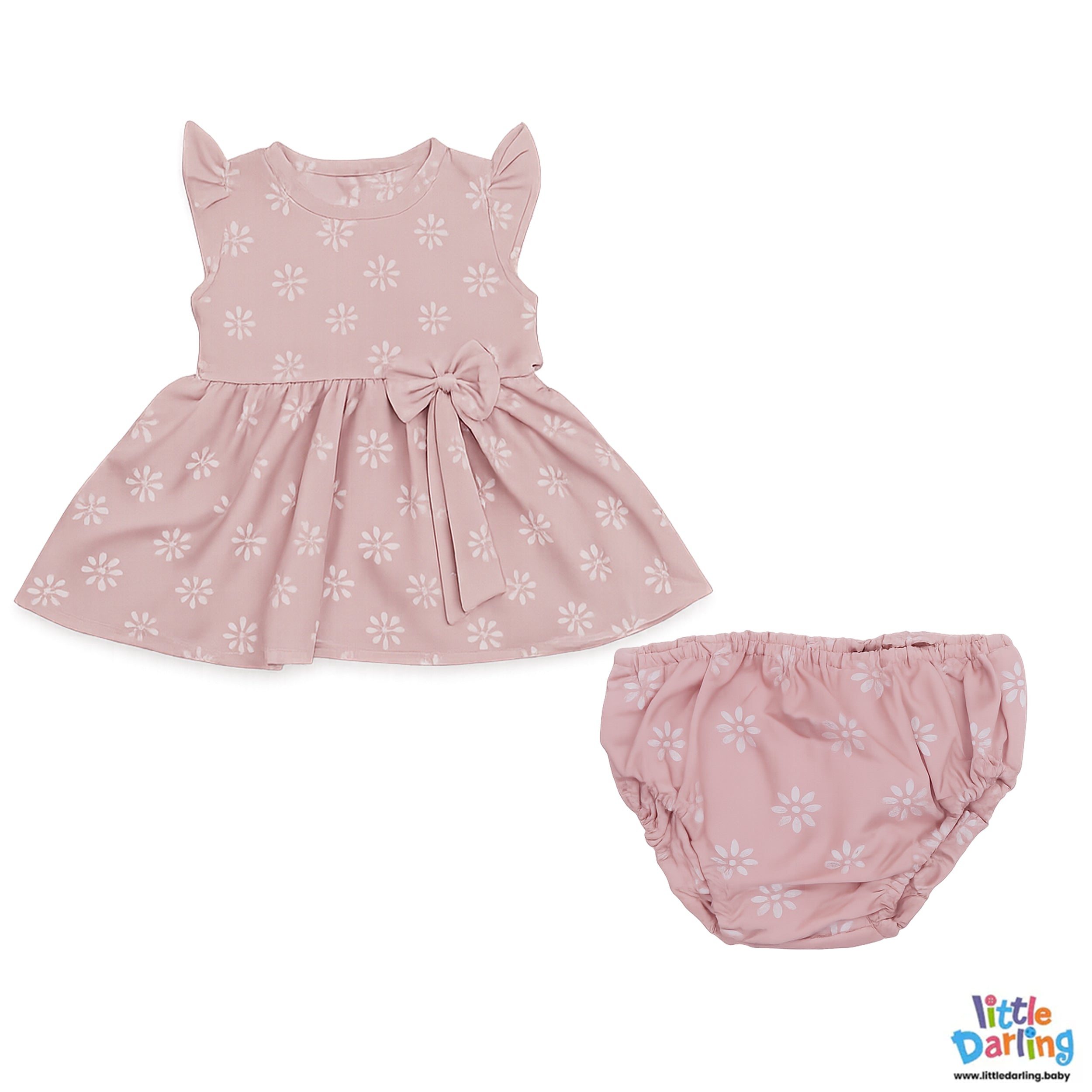 Baby Girls Pink Floral 2 Pcs Outfit