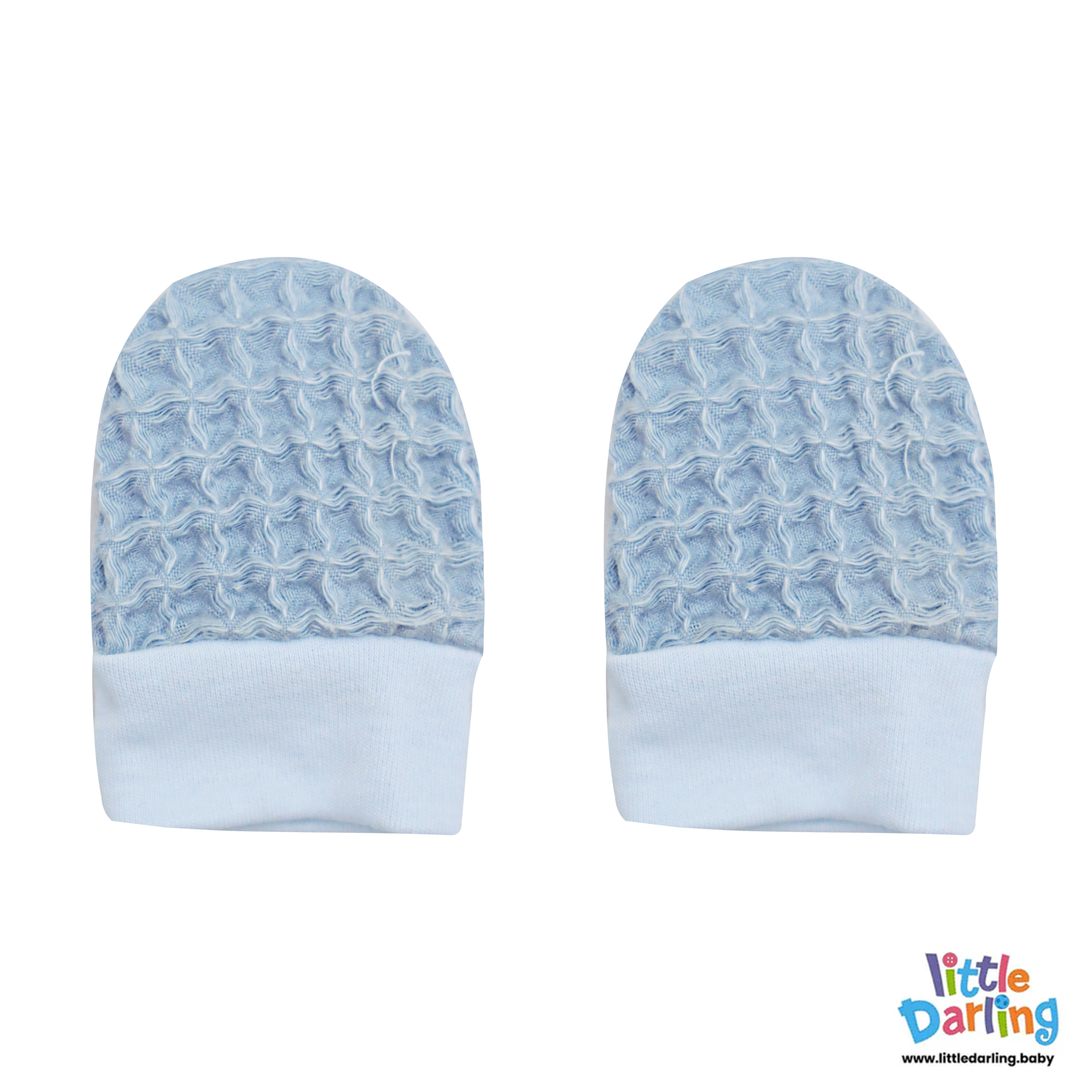 Baby Woolen Waffle Knit 4-Piece Giftset Blue by Little Darling