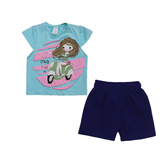Girls Outfit Set Sky Blue Color