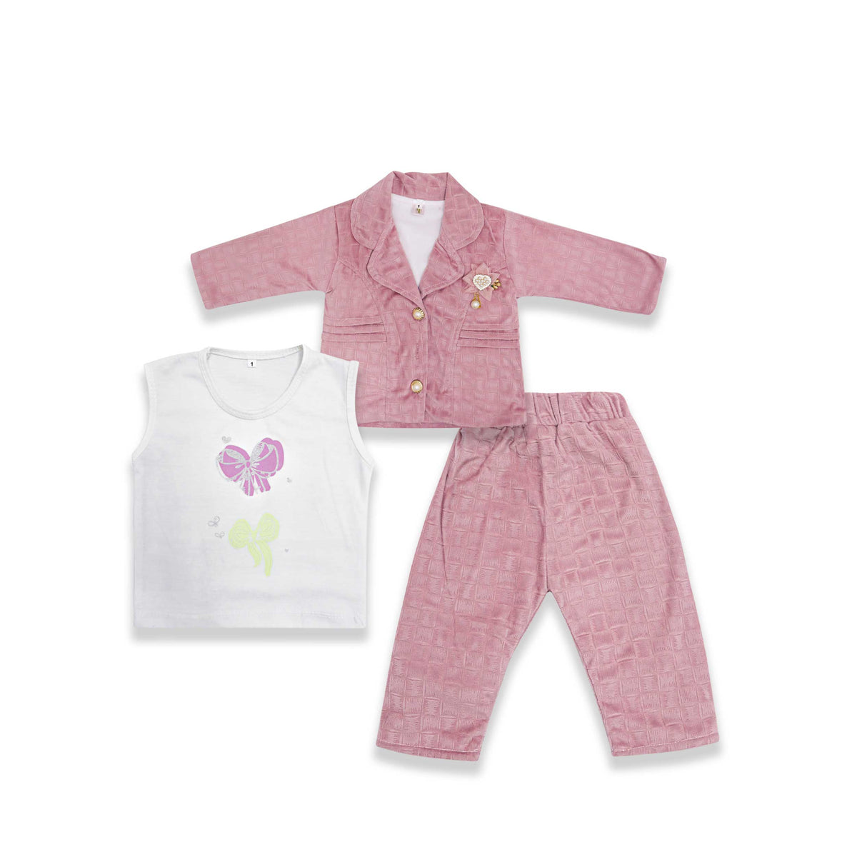 Baby Girl Pink 3-Piece Winter Set Price in Pakistan