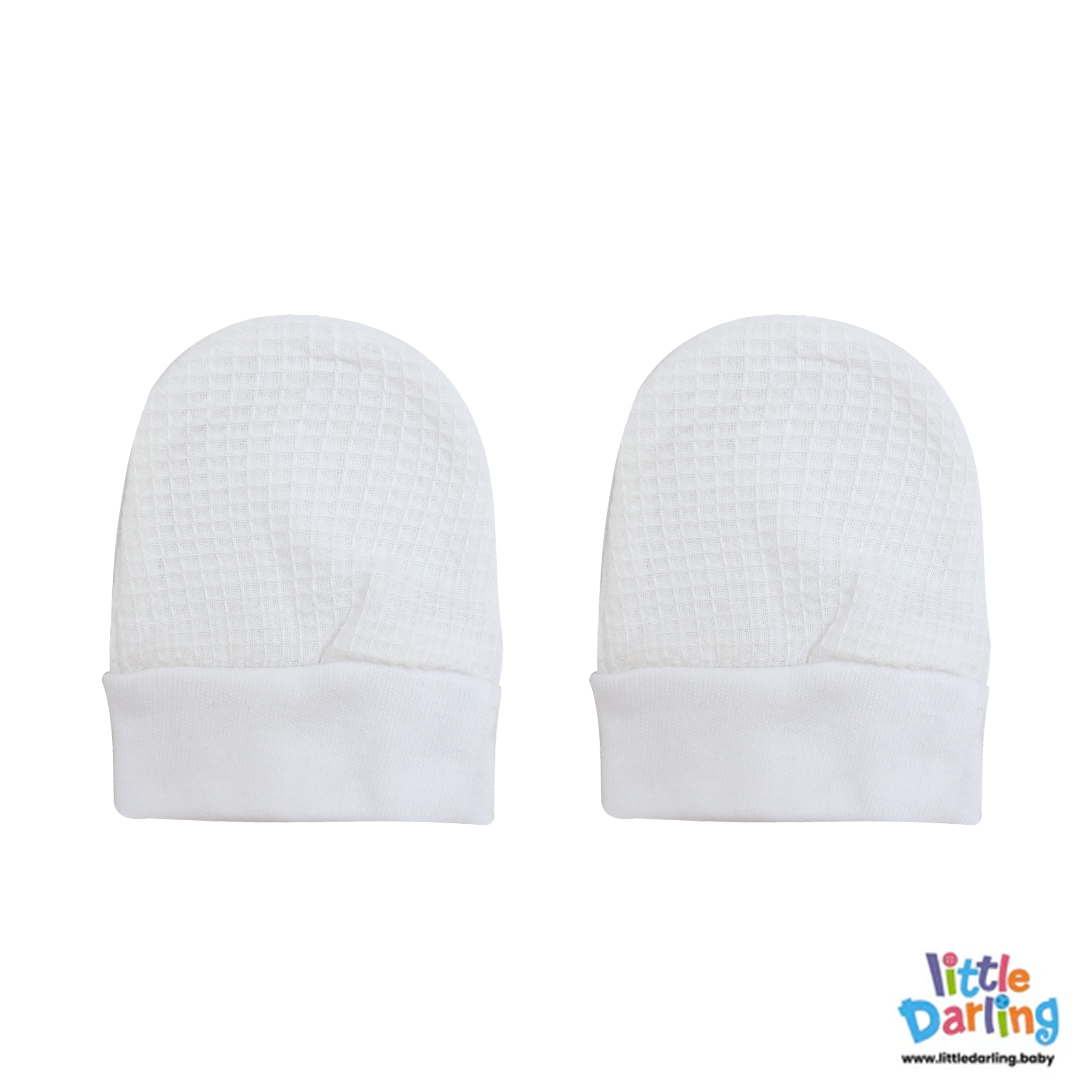 Baby Woolen Waffle Knit 4-Piece Giftset White by Little Darling