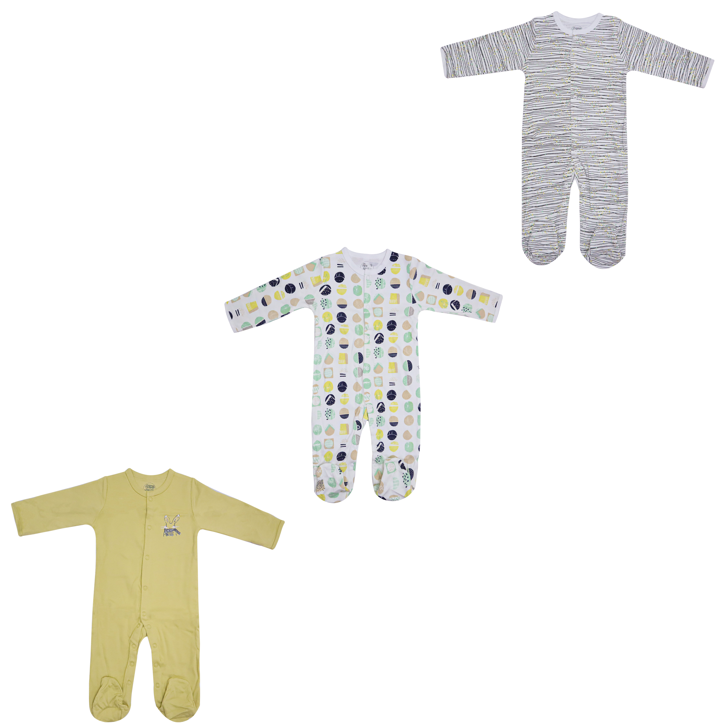 Baby Sleepsuit 3-Pack assorted prints by Mamas & Papas
