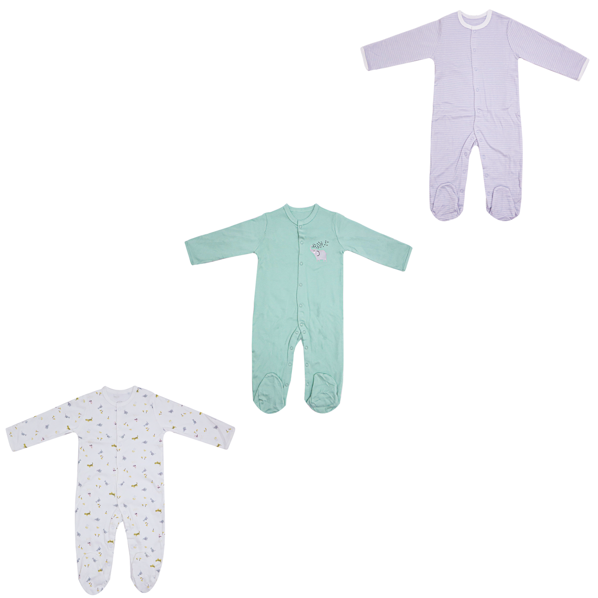 Baby Sleepsuit 3-Pack Multi Print | Mamas & Papas Price in Pakistan