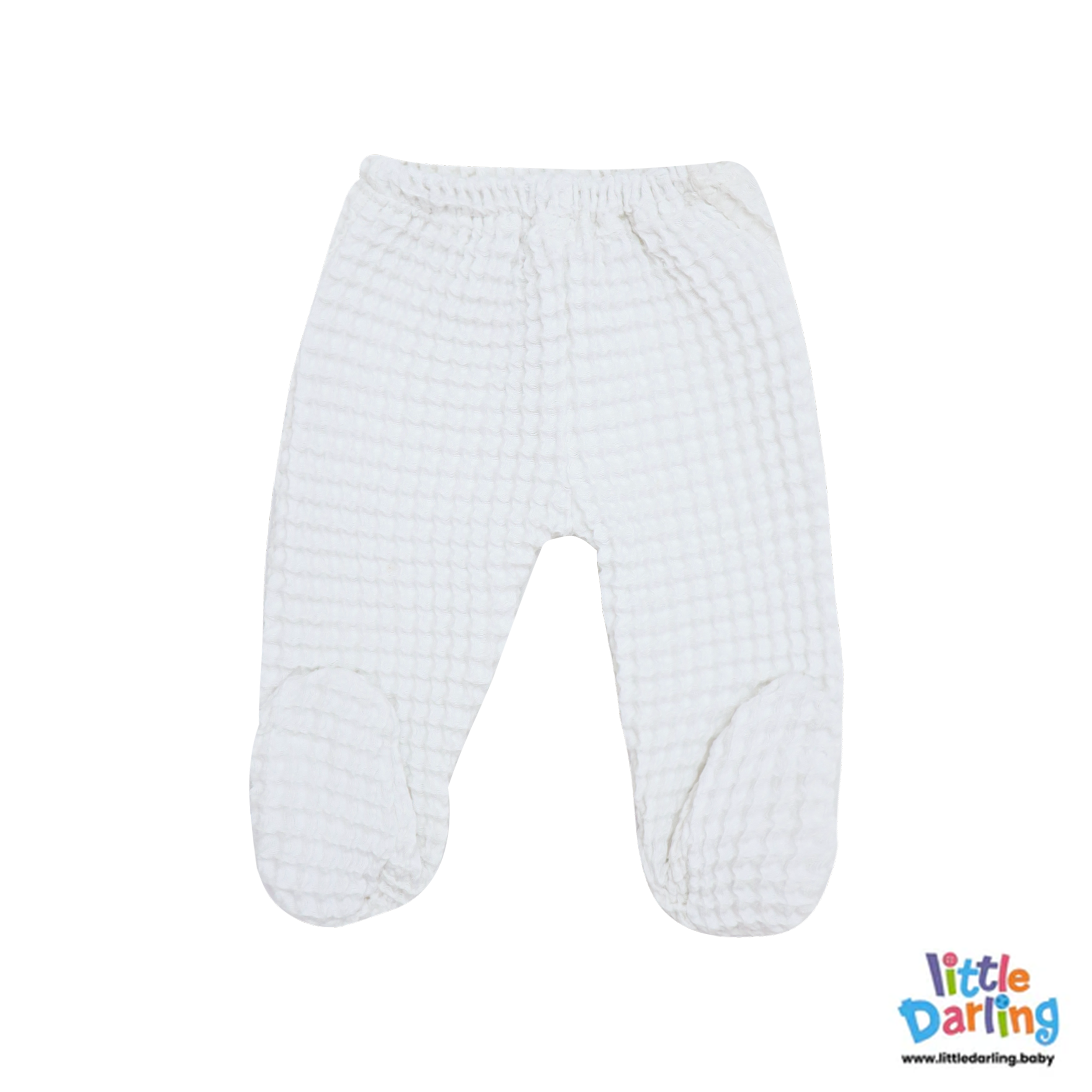 Baby Woolen Waffle Knit 4-Piece Giftset White by Little Darling