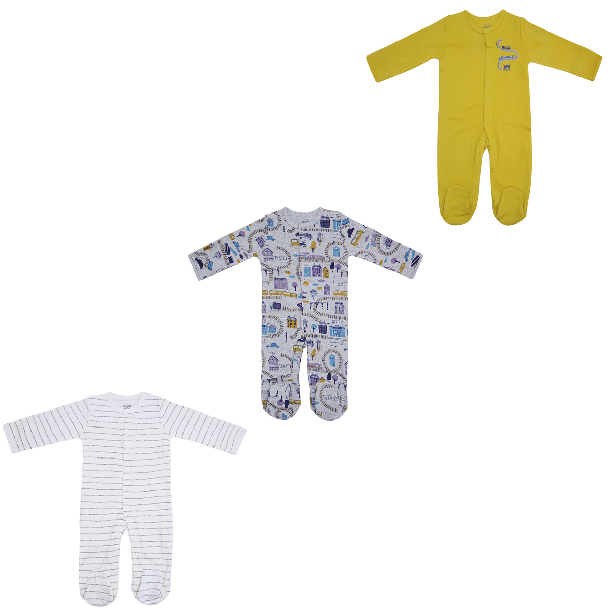Baby Sleepsuit 3-Pack Multi Print | Mamas & Papas Price in Pakistan
