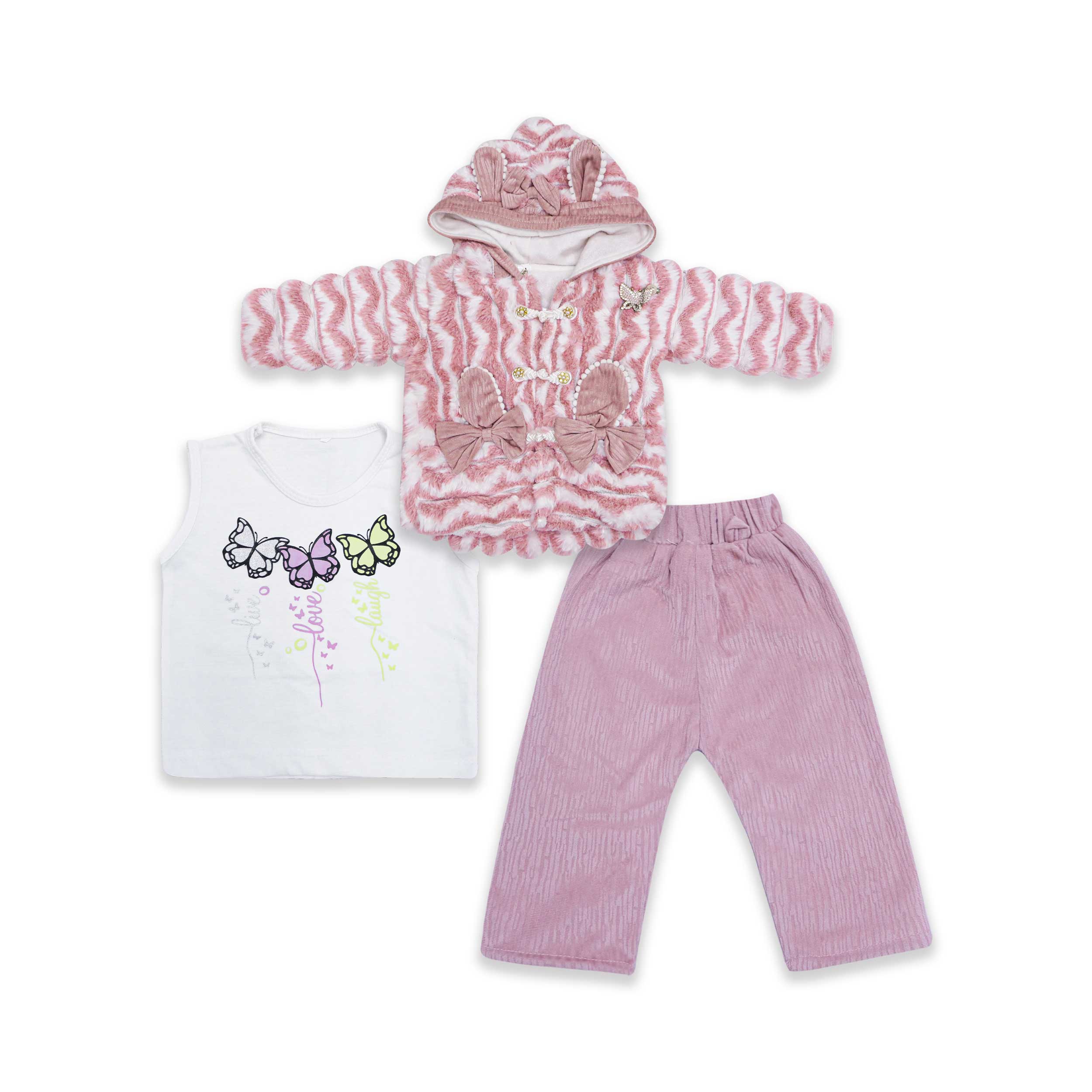 Baby Girls 3-Piece Winter Outfit Pink