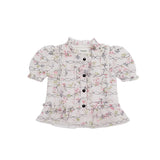 Girls Floral Top & Navy Skirt 2 Piece Set