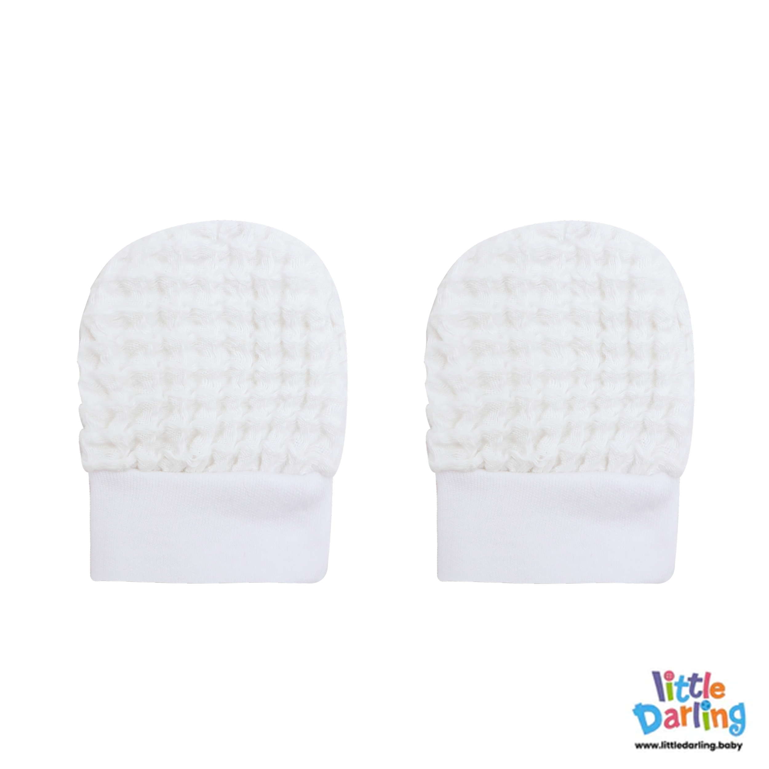 Baby Woolen Waffle Knit 4-Piece Giftset White by Little Darling