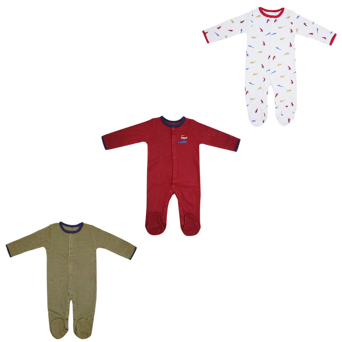 Baby Sleepsuit 3-Pack Aeroplan Print | Mamas & Papas Price in Pakistan