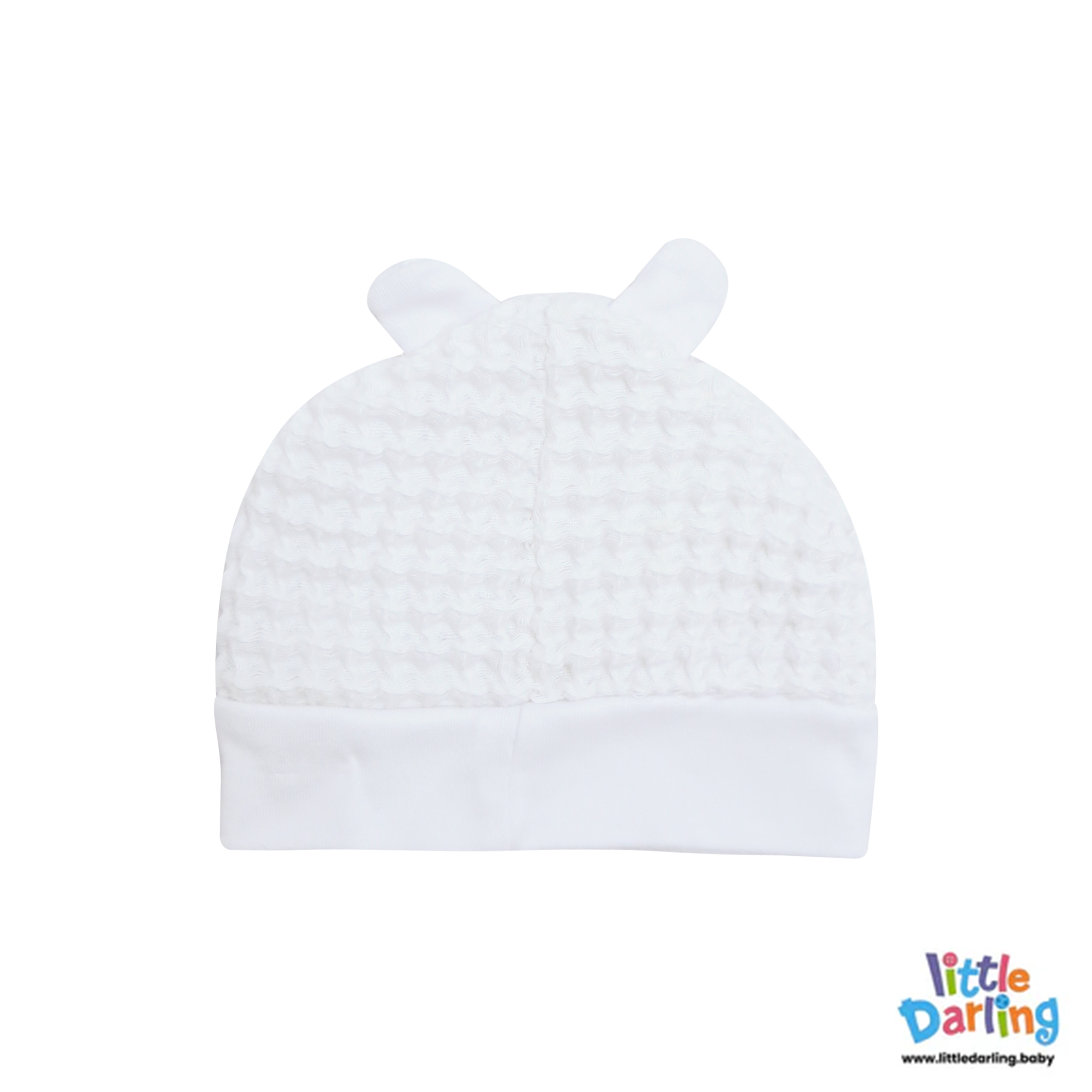 Baby Woolen Waffle Knit 4-Piece Giftset White by Little Darling