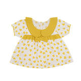 Baby Girls Yellow Heart Top & Frill Shorts Set