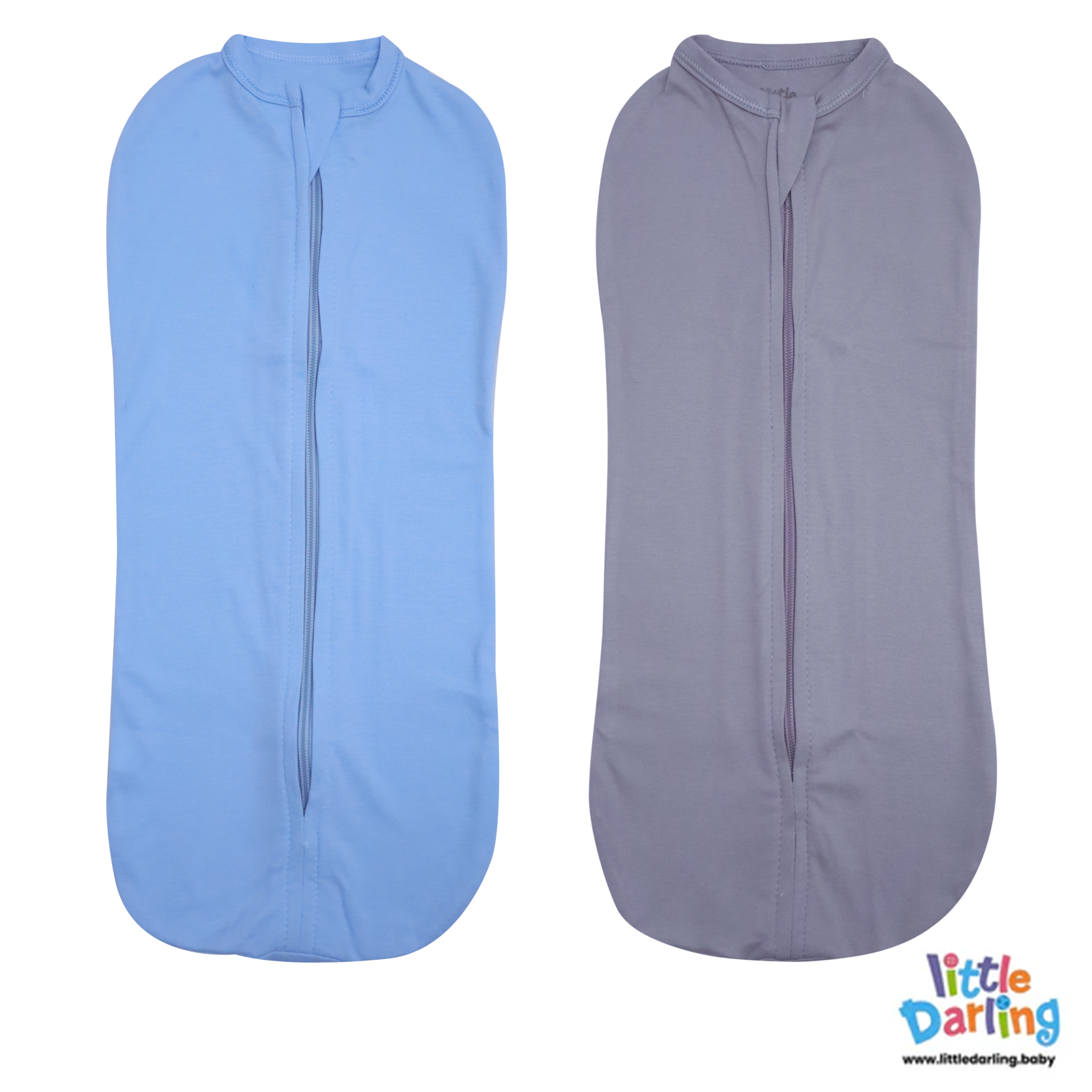 Baby Peanut Swaddle Sky Blue & Grey Color by Little Darling