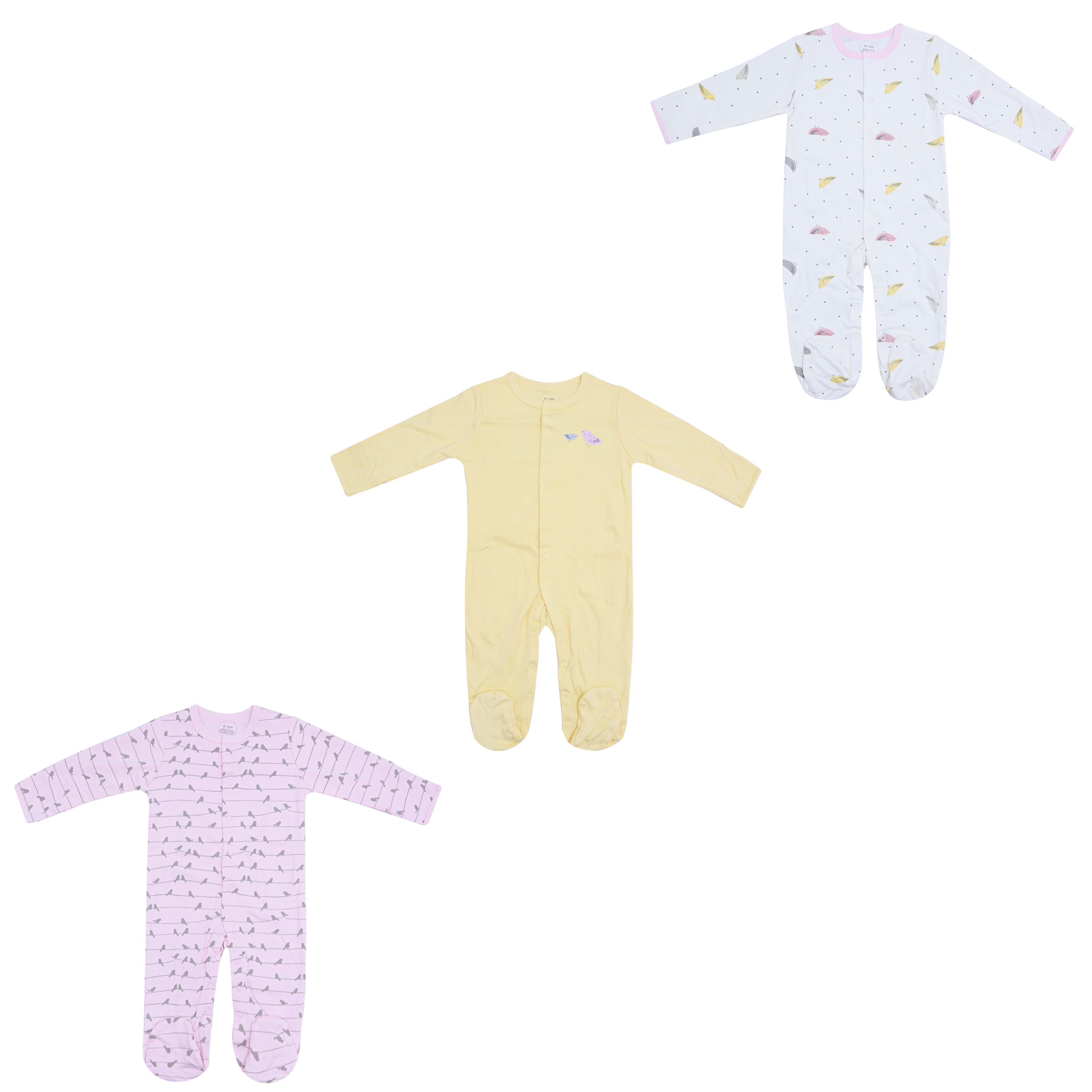 Baby Sleepsuit 3-Pack Falcon Print by Mamas & Papas