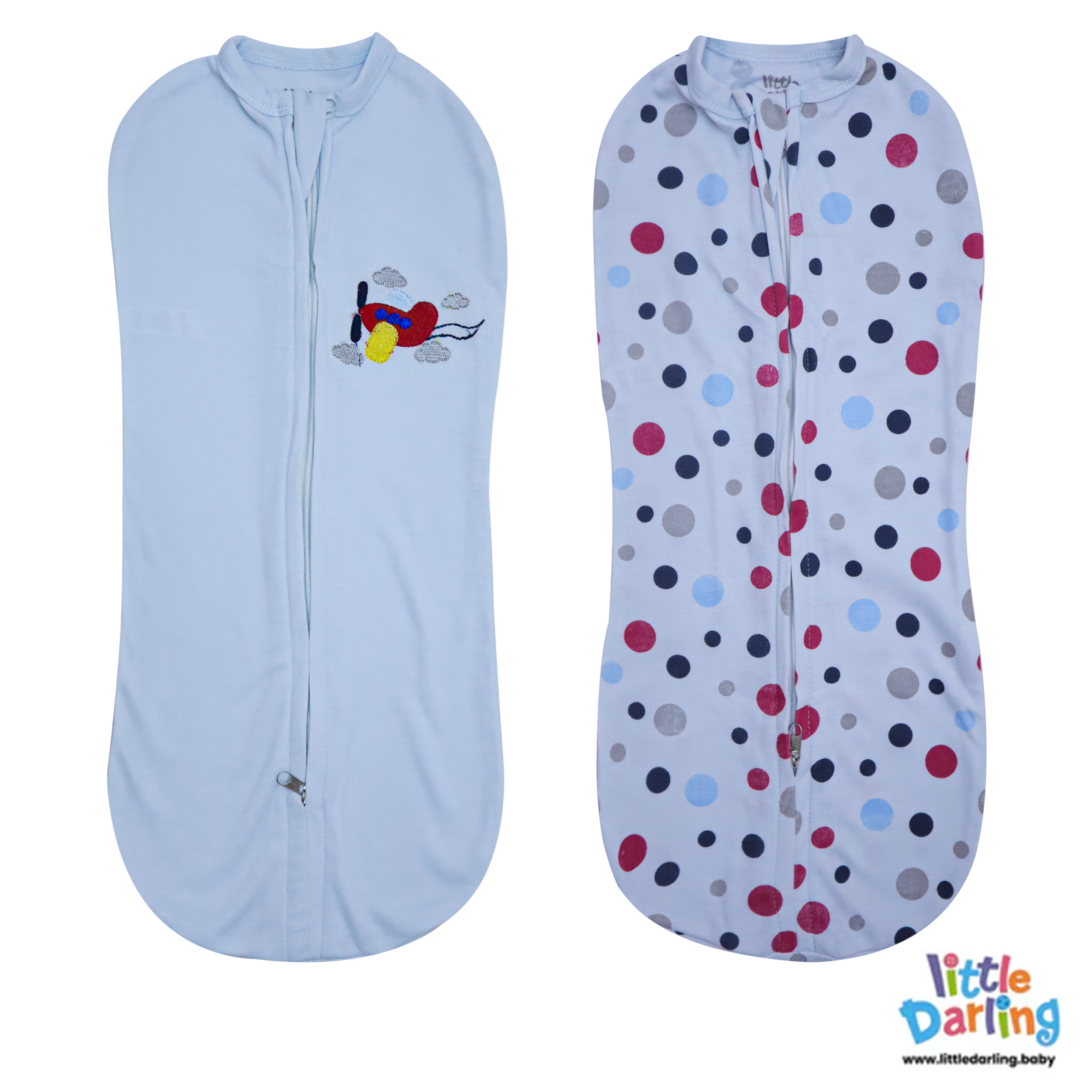 Baby Peanut Swaddle Airplane Embroidery by Little Darling