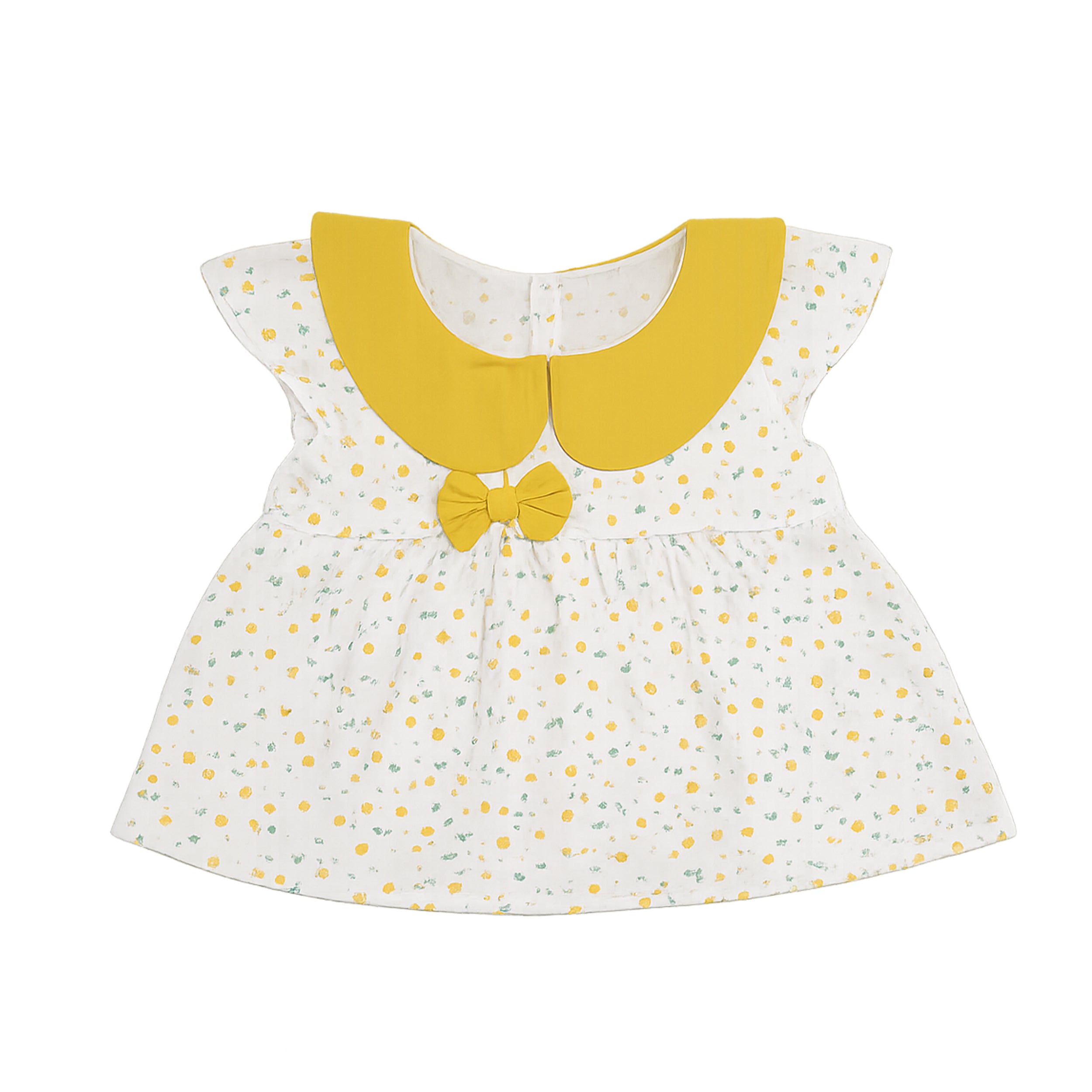 Baby Girls Yellow Bow Top & Shorts Set
