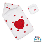 Baby Hooded Carry Nest Heart Print | Little Darling