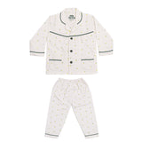 Kids Night Suit 2 Pcs Cream Lemon Print | Little Darling