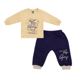 Kids Printed Sweatshirt & Jogger Set Beige & Navy