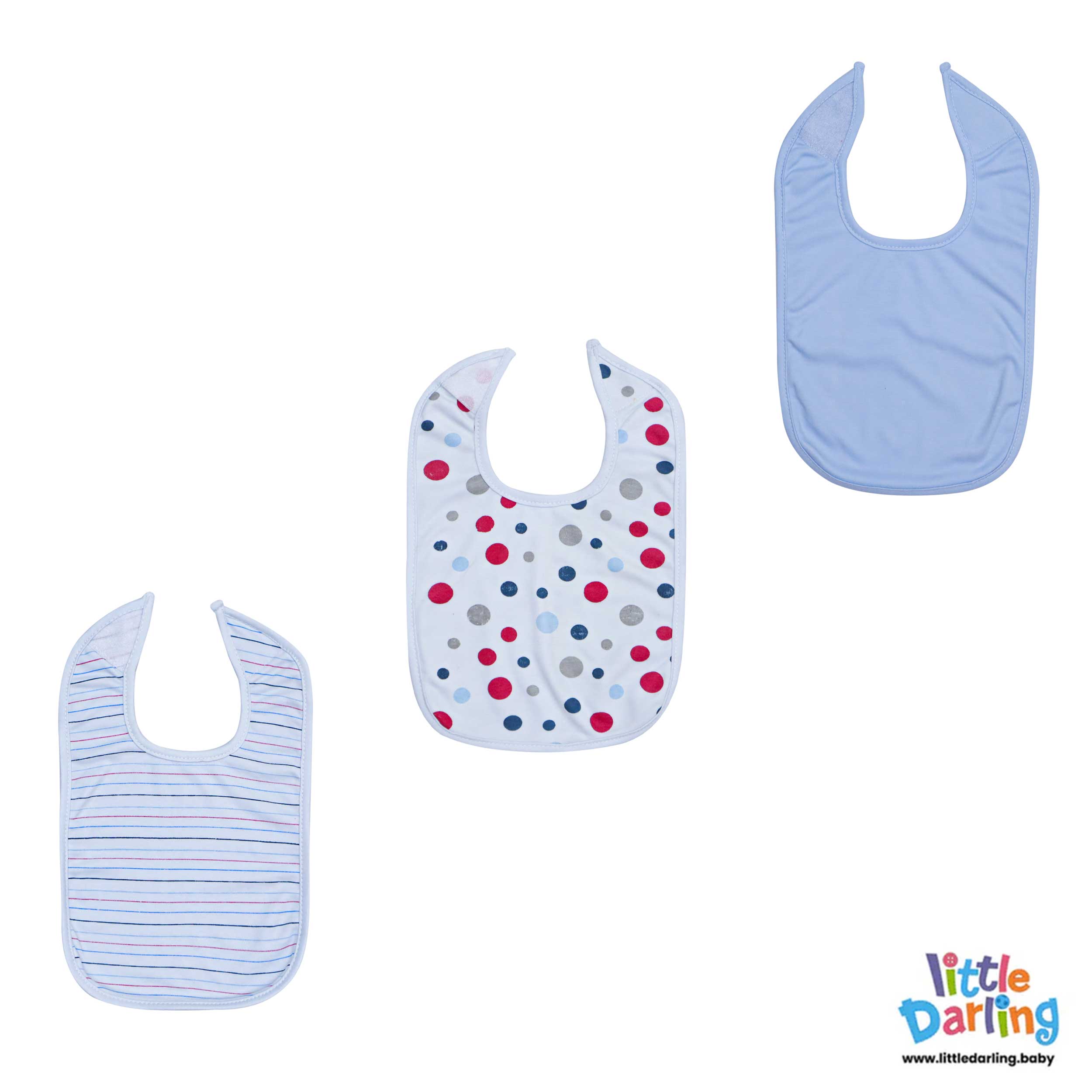 Baby Bibs Polka Dot Print Pk of 3 by Little Darling
