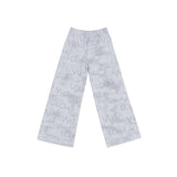 Girls White Bow Top & Printed Trouser Set