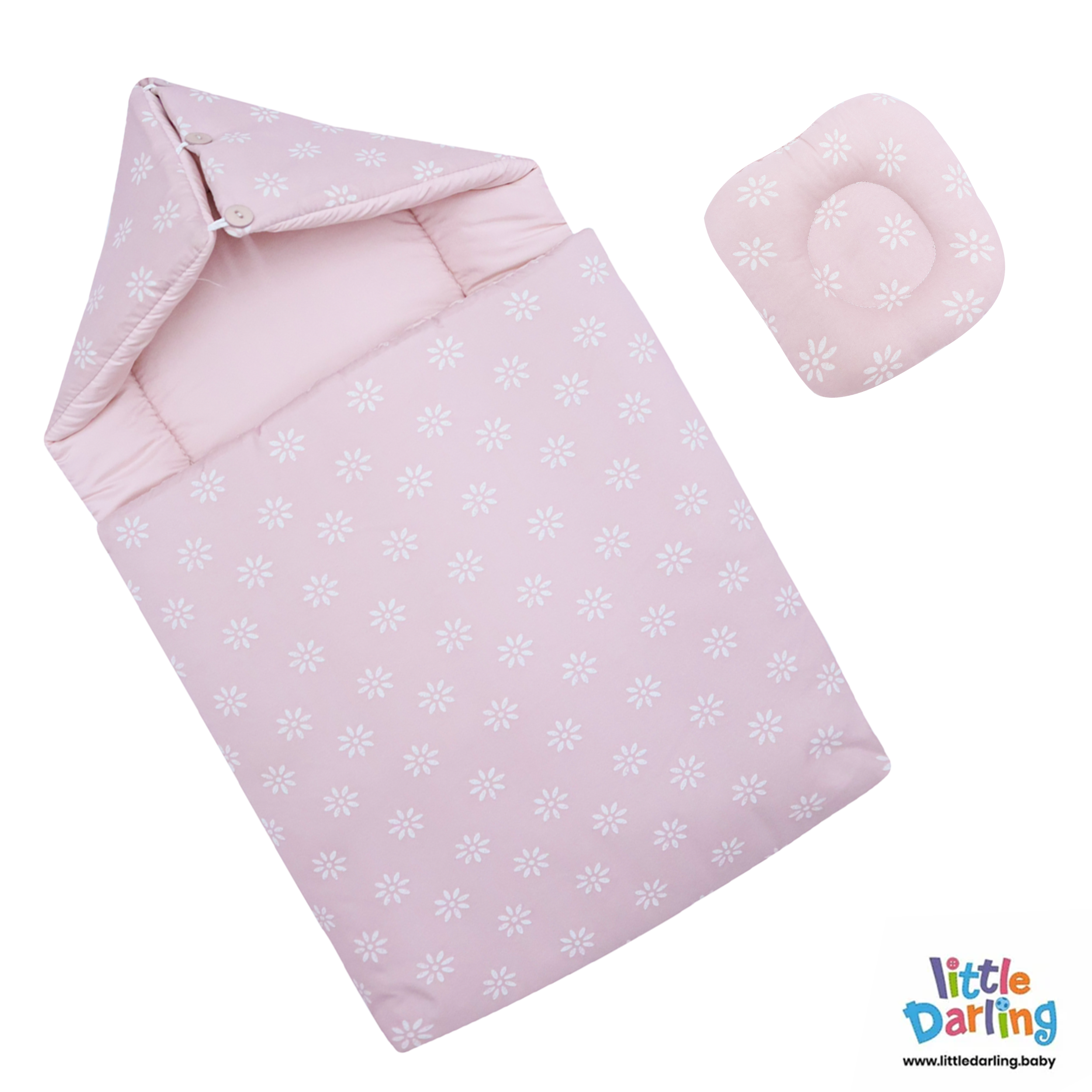 Baby Hooded Carry nest Flower Print by Little Darling