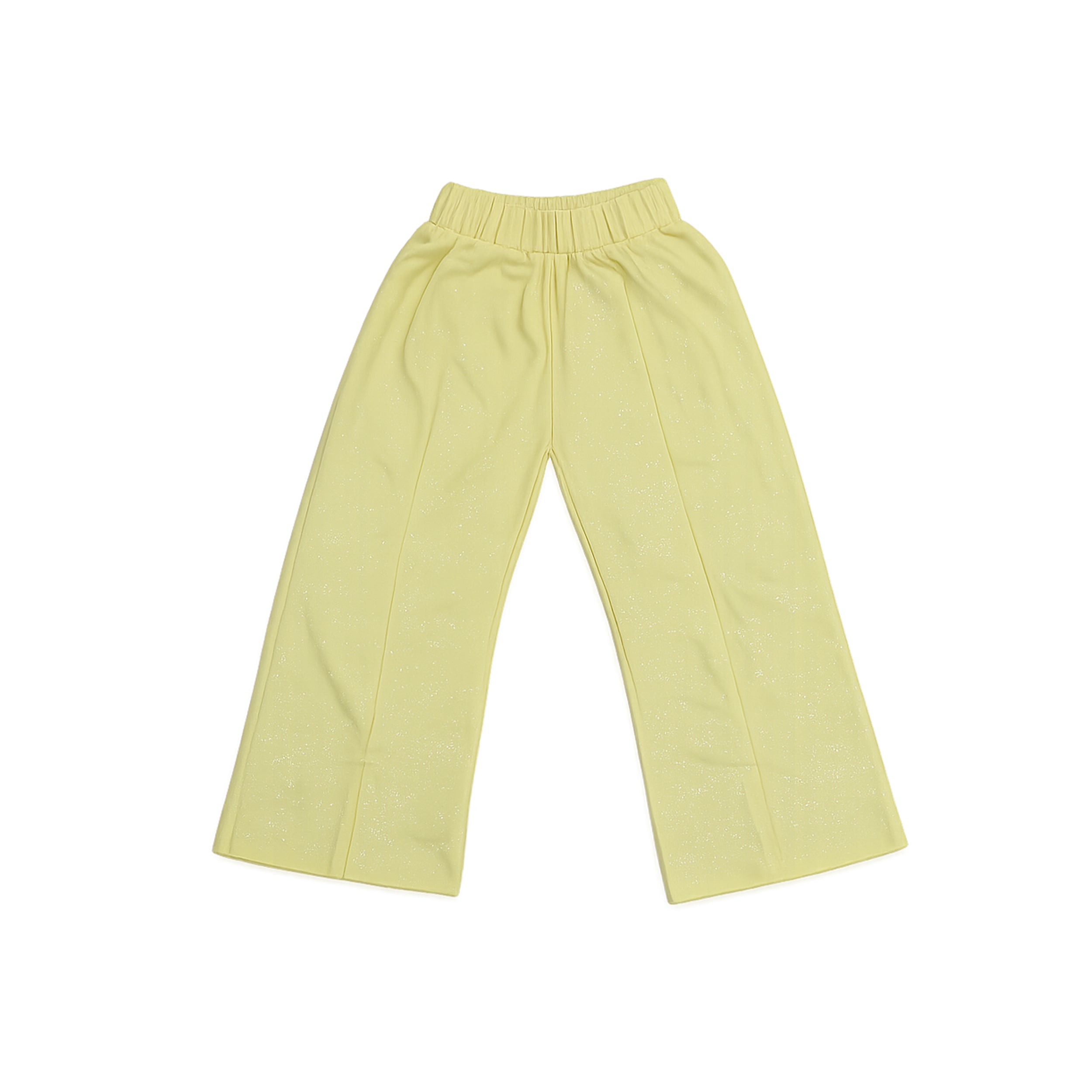 Girls Lemon Yellow Printed Top & Trouser Set