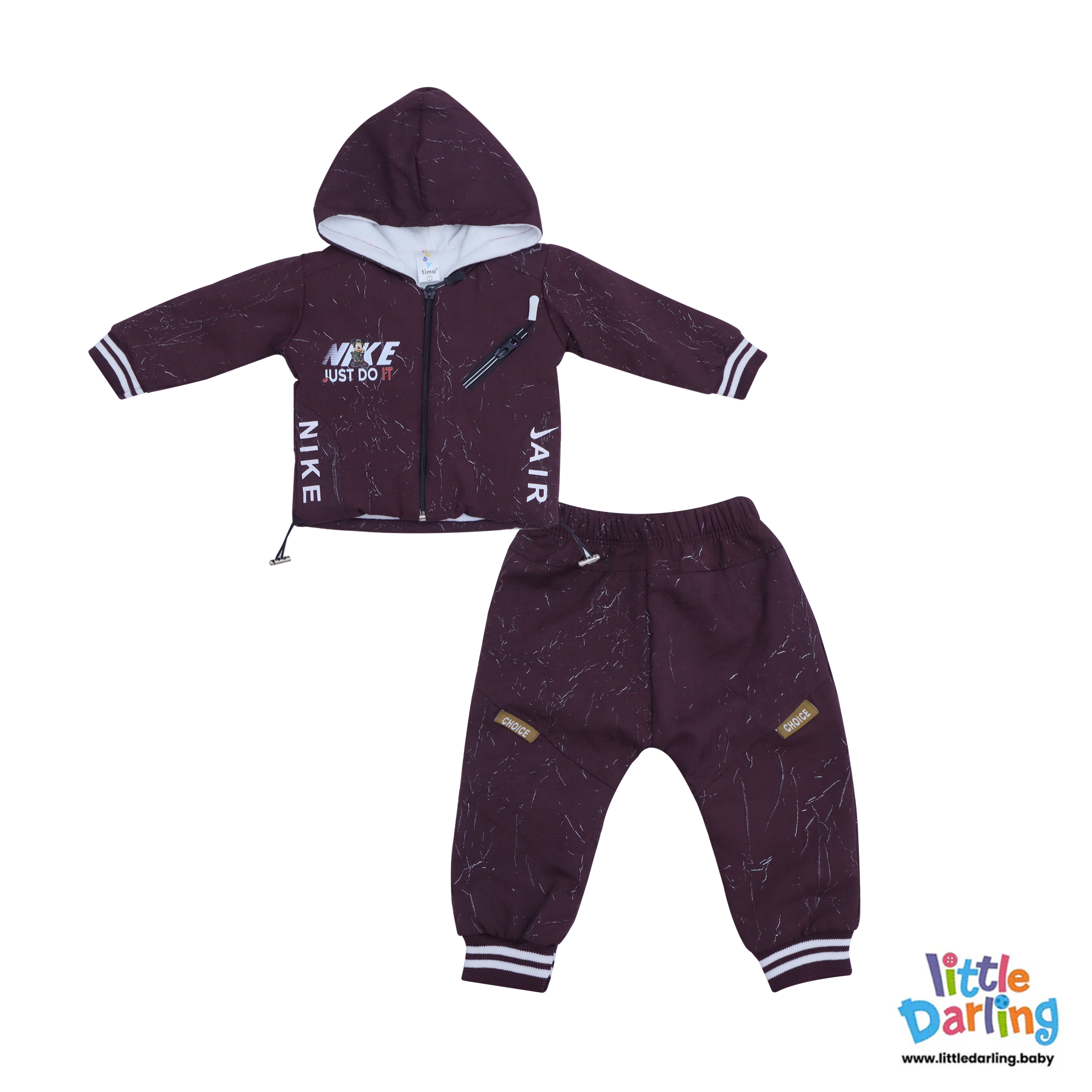 Baby Boys 2-Piece Tracksuit Set Red by Little Darling