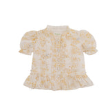 Girls Cream Floral Top & Skirt 2 Piece Set
