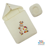 Baby Hooded Carry nest Giraffe Embroidery | Little Darling