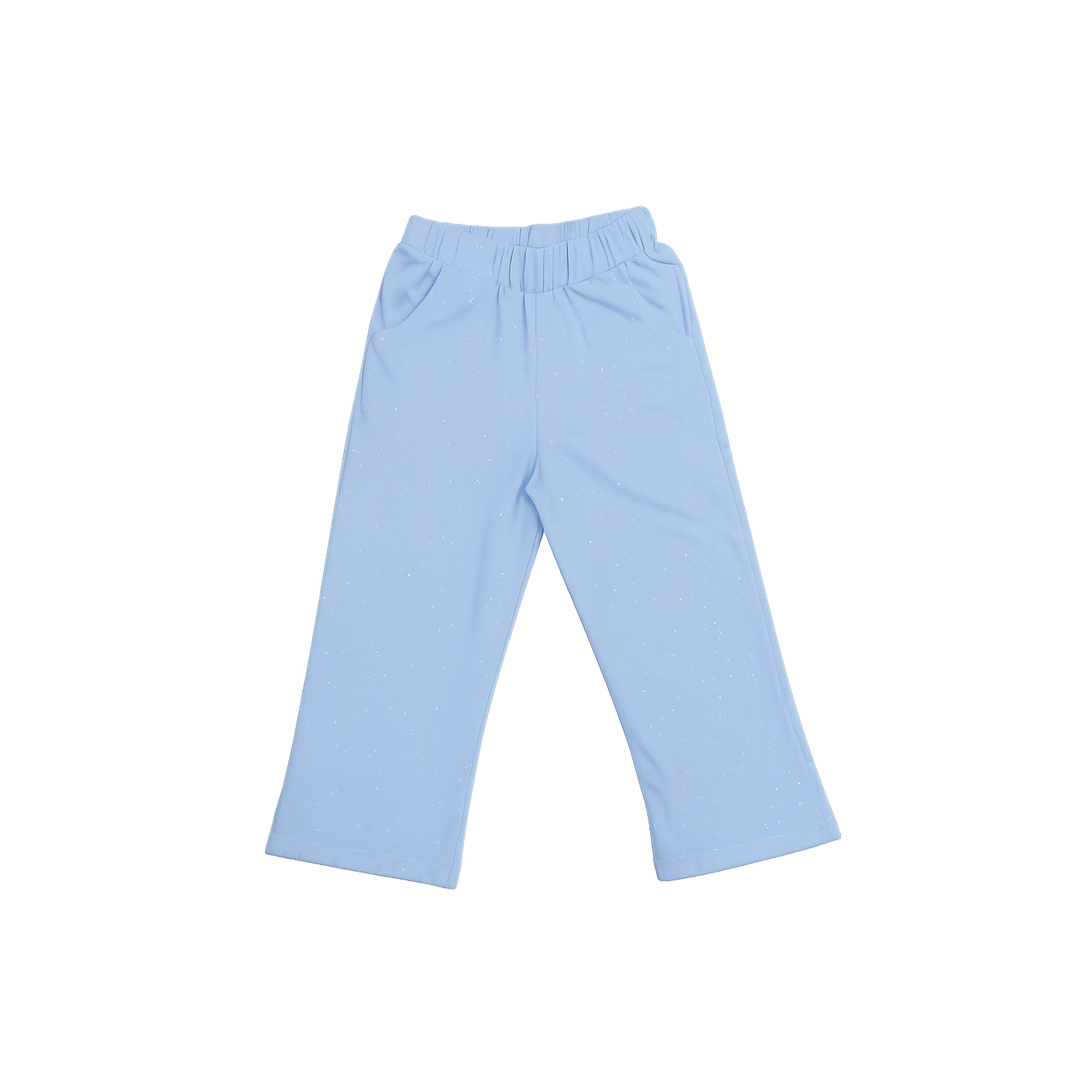 Girls Sky Blue MIU Printed Top & Trouser Set