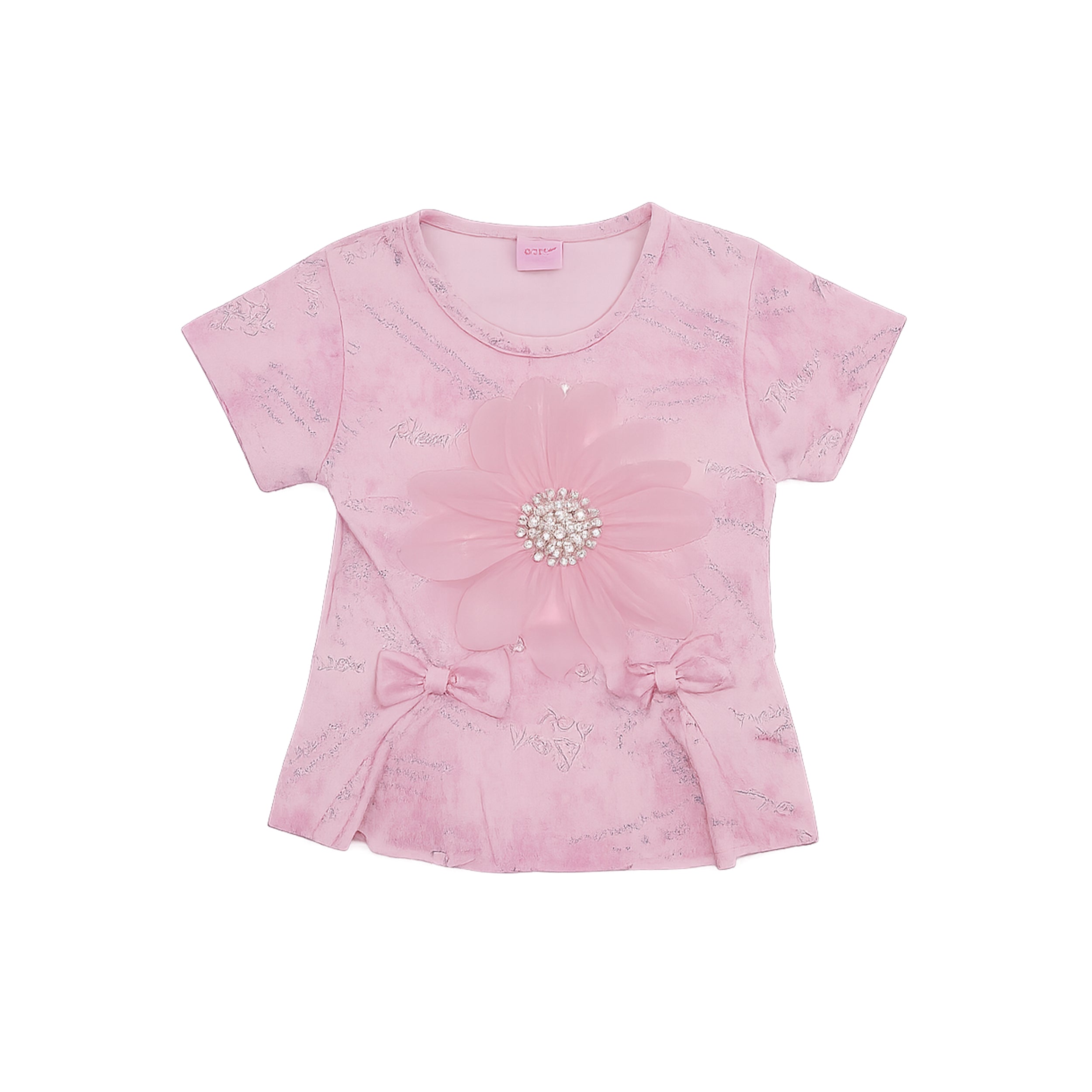 Girls Pink 2-Piece Bell Bottom Set