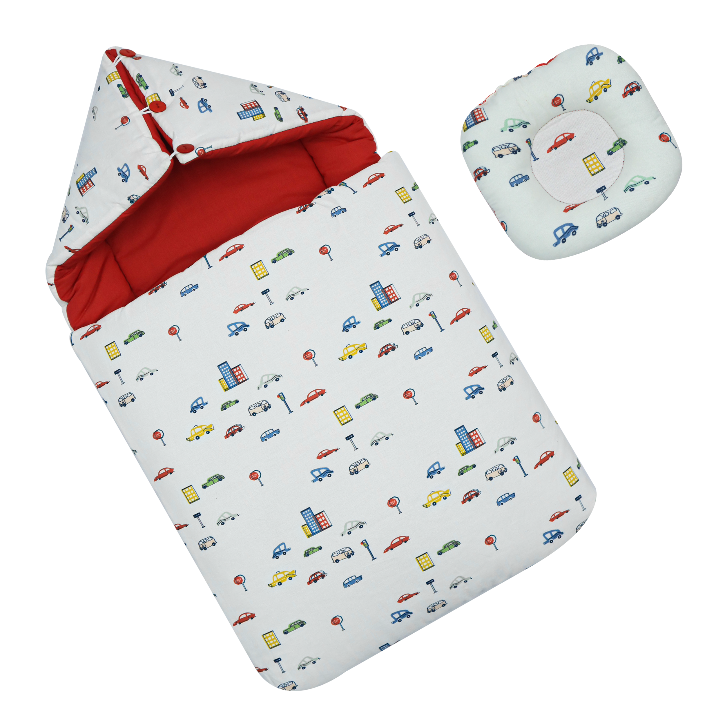 Baby Hooded Carry nest Car Print by Little Darling