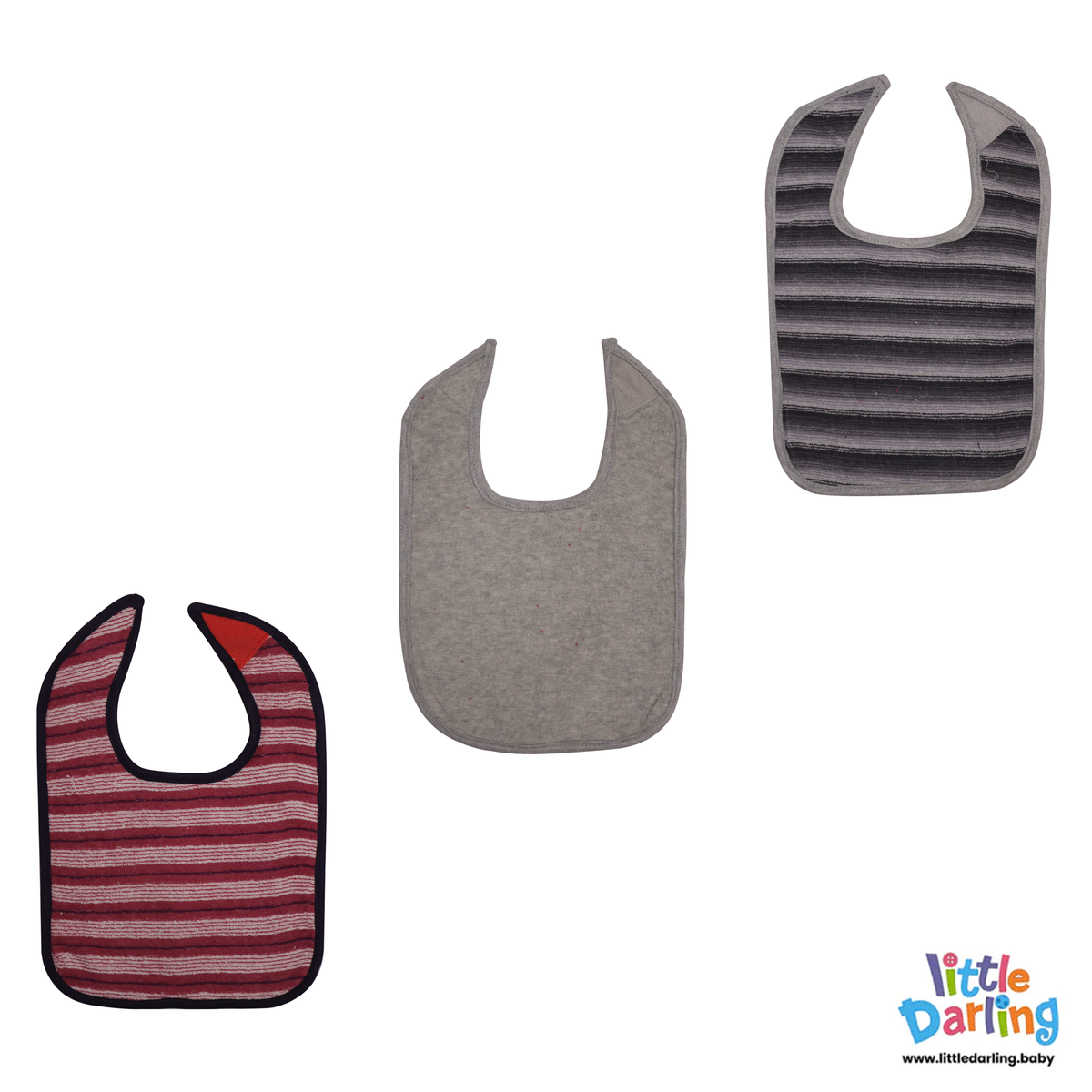 Baby Bibs Striped Pack of 3 | Little Darling Price in Pakistan