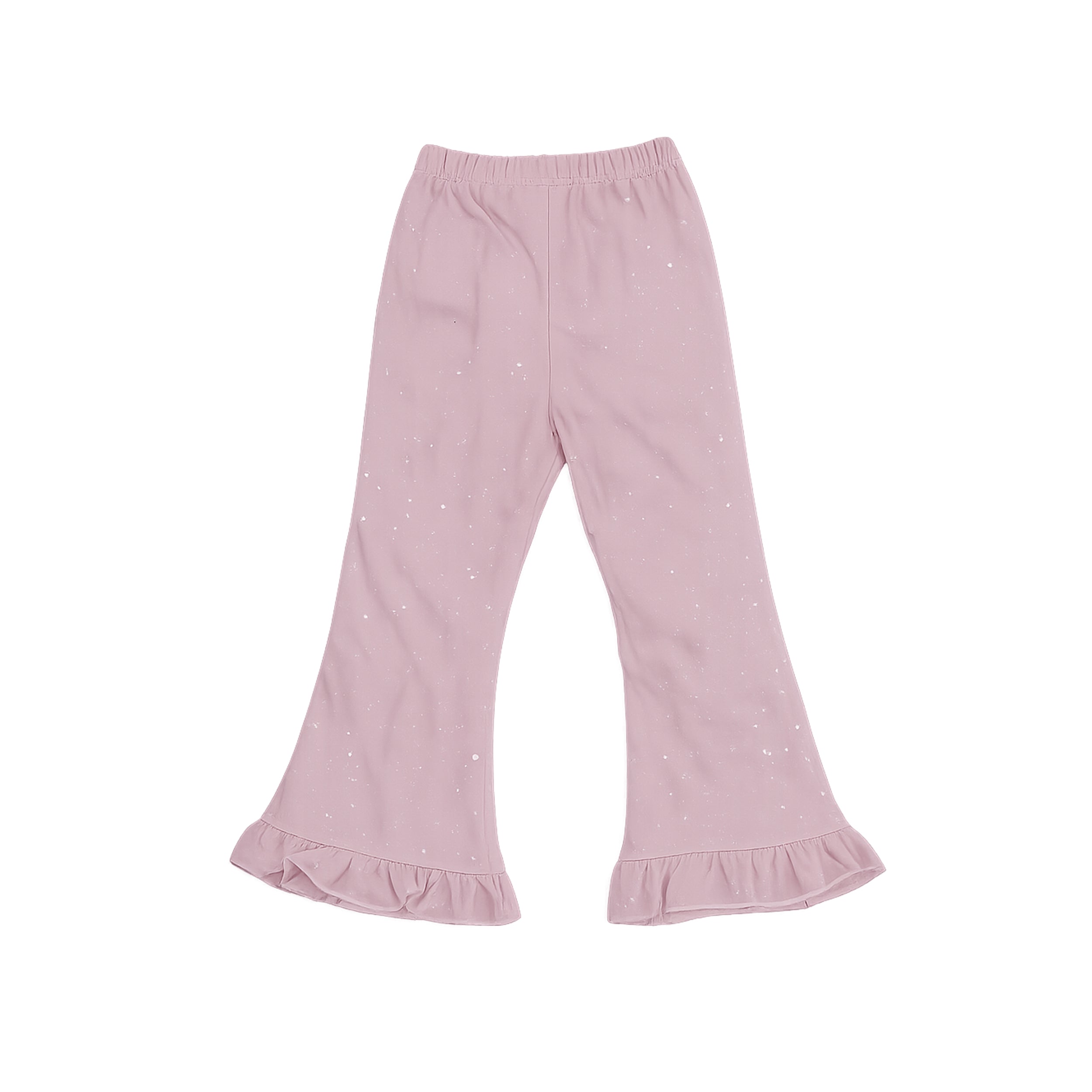 Girls Blush Pink Floral Top & Flared Pants Set