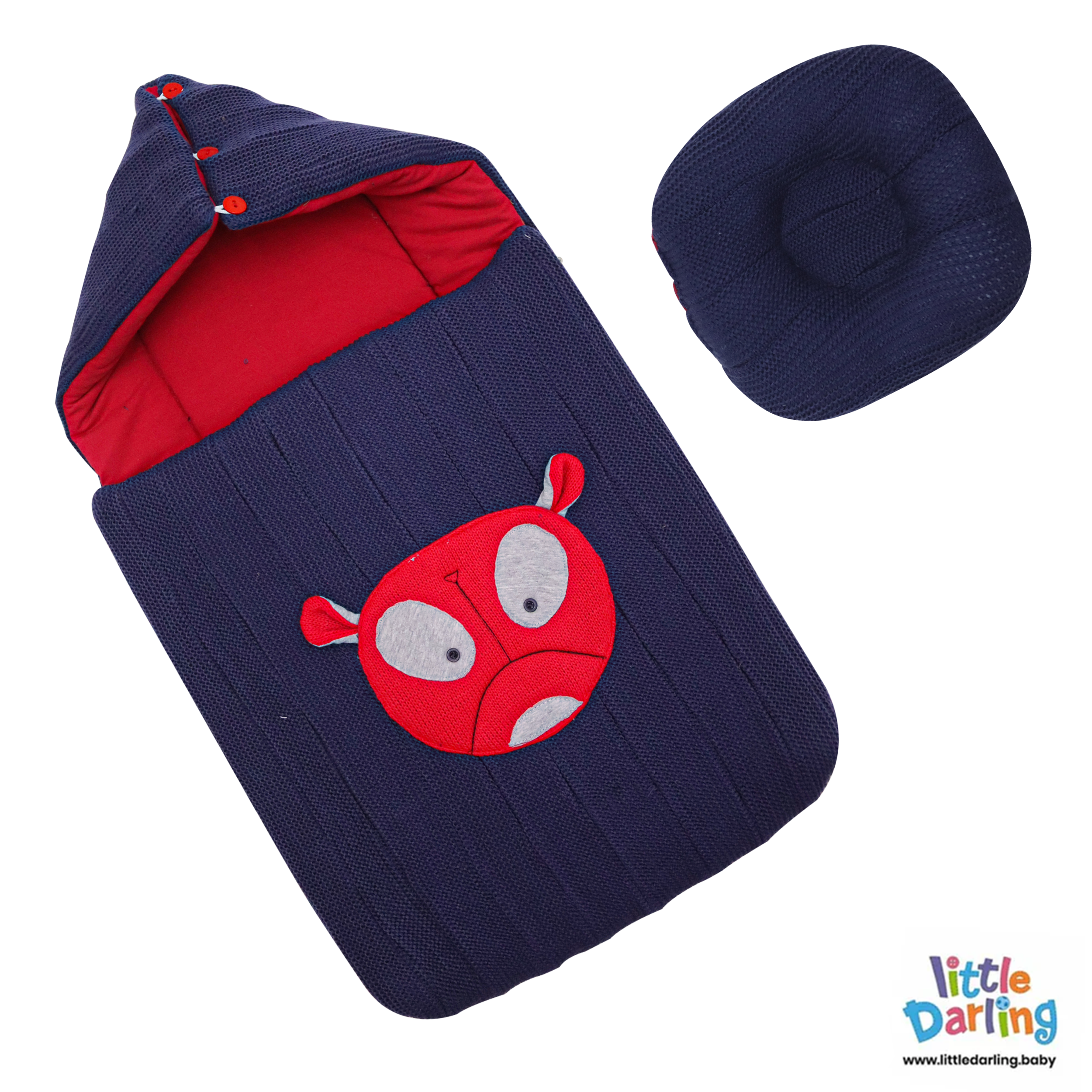 Baby Hooded Carry nest Cute Face Embossed by Little Darling