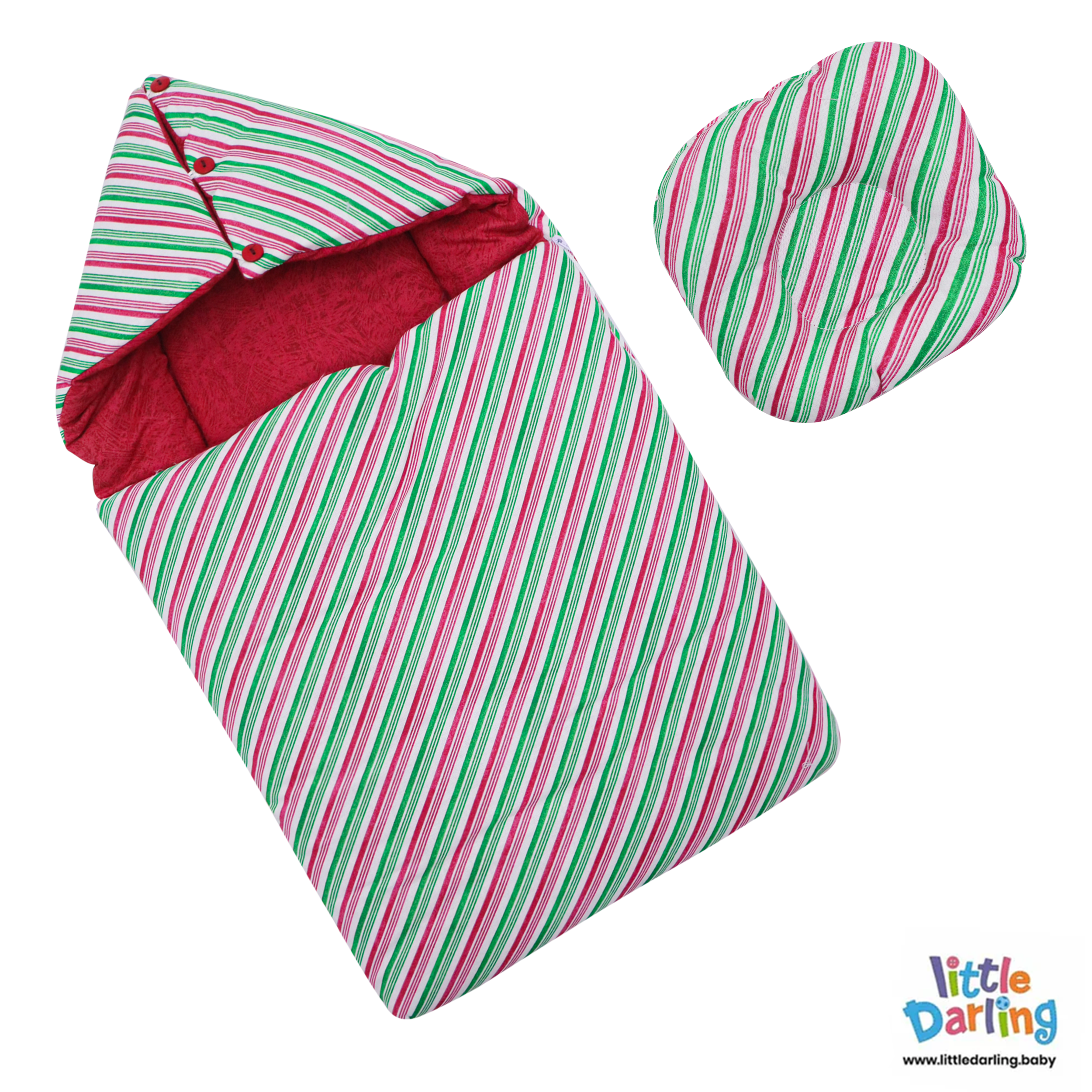 Baby Hooded Carry nest Striped Print by Little Darling