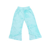 Girls Aqua Blue Logo Top & Flared Pants Set