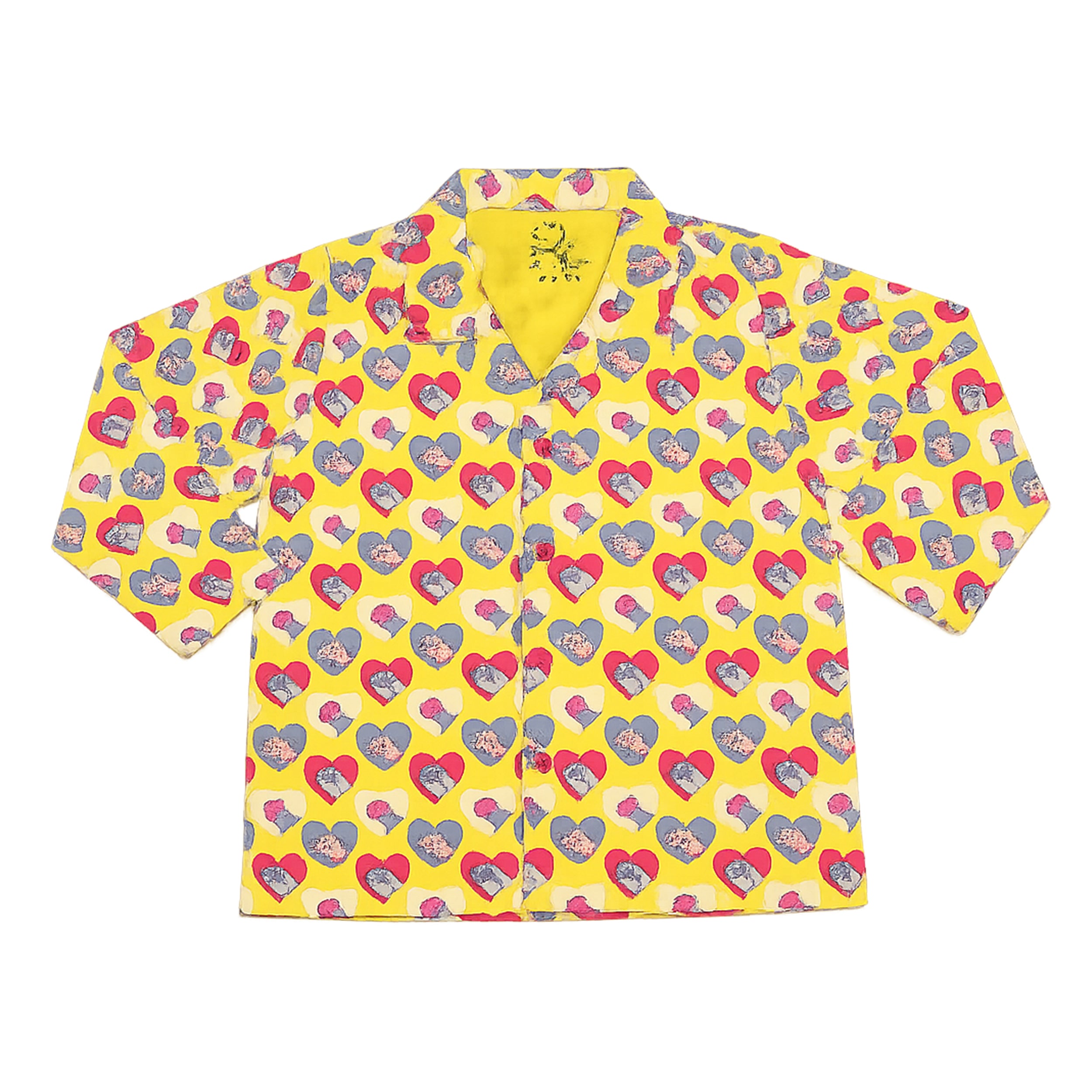Girls Yellow Heart Print Night Suit Set