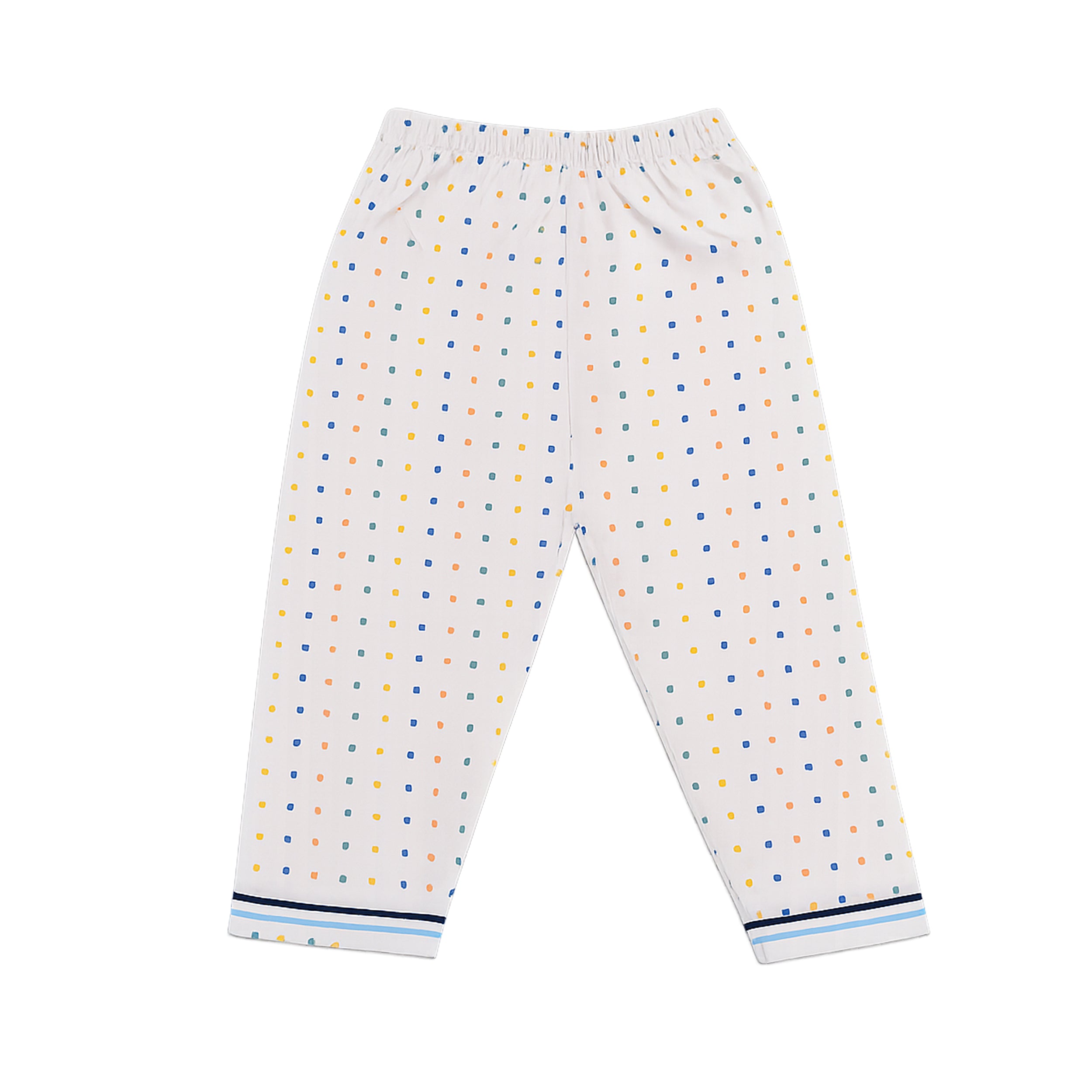 Kids White Polka Dot Night Suit Set