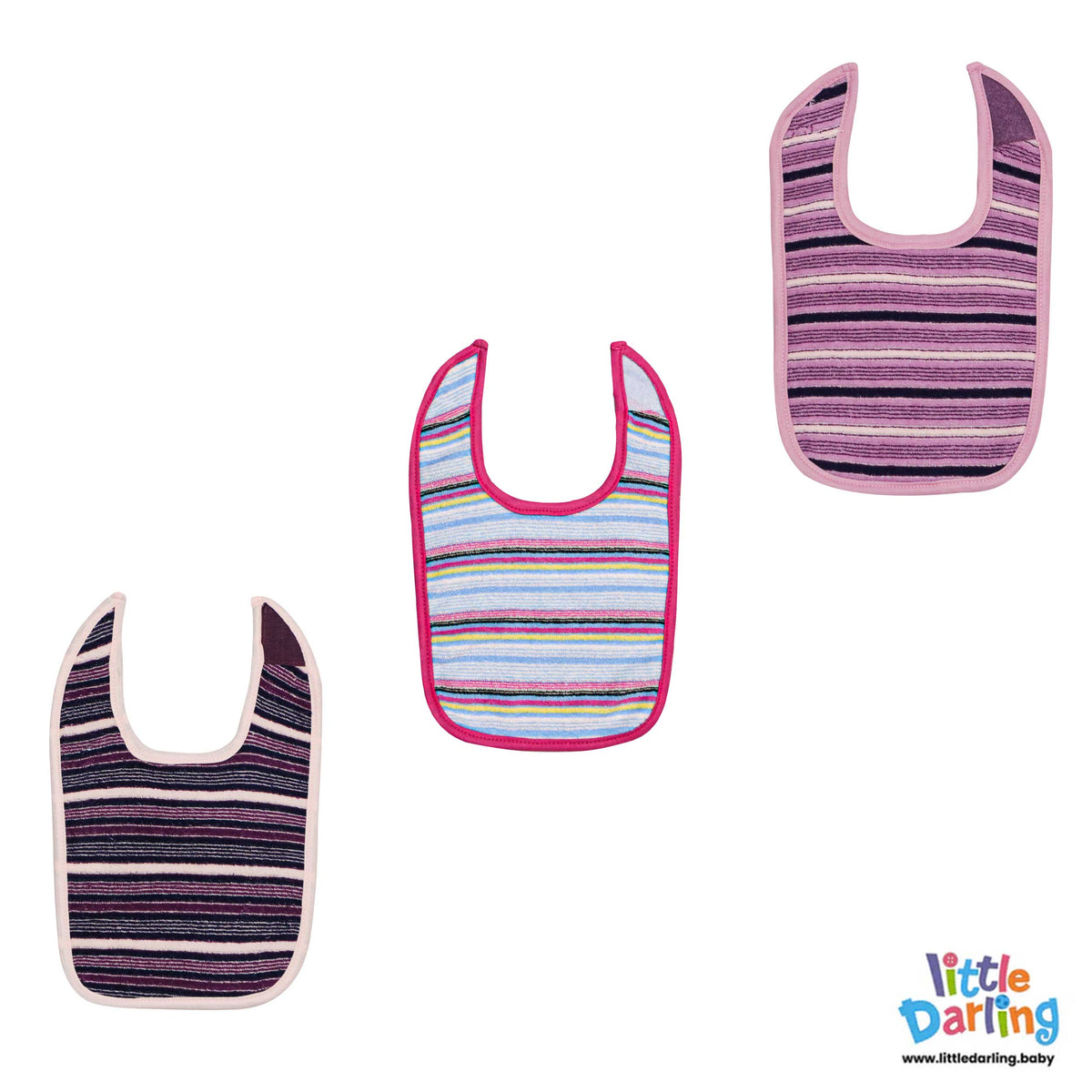 Baby Bibs Striped Pack of 3 | Little Darling Price in Pakistan