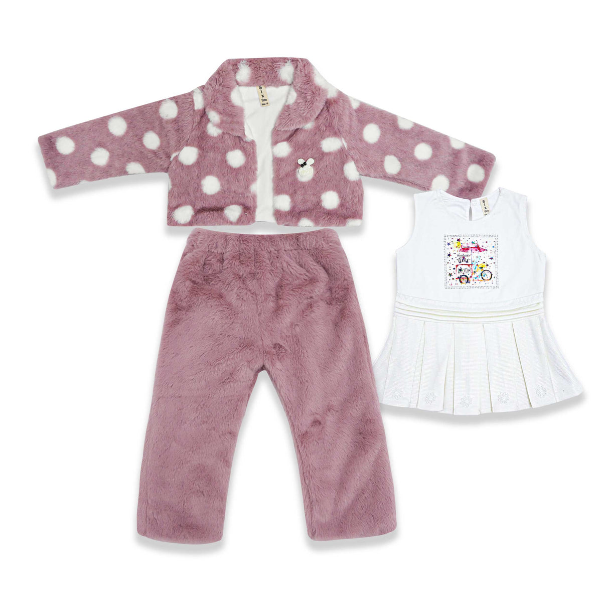 Girls 3-Piece Fur Winter Suit Price in Pakistan