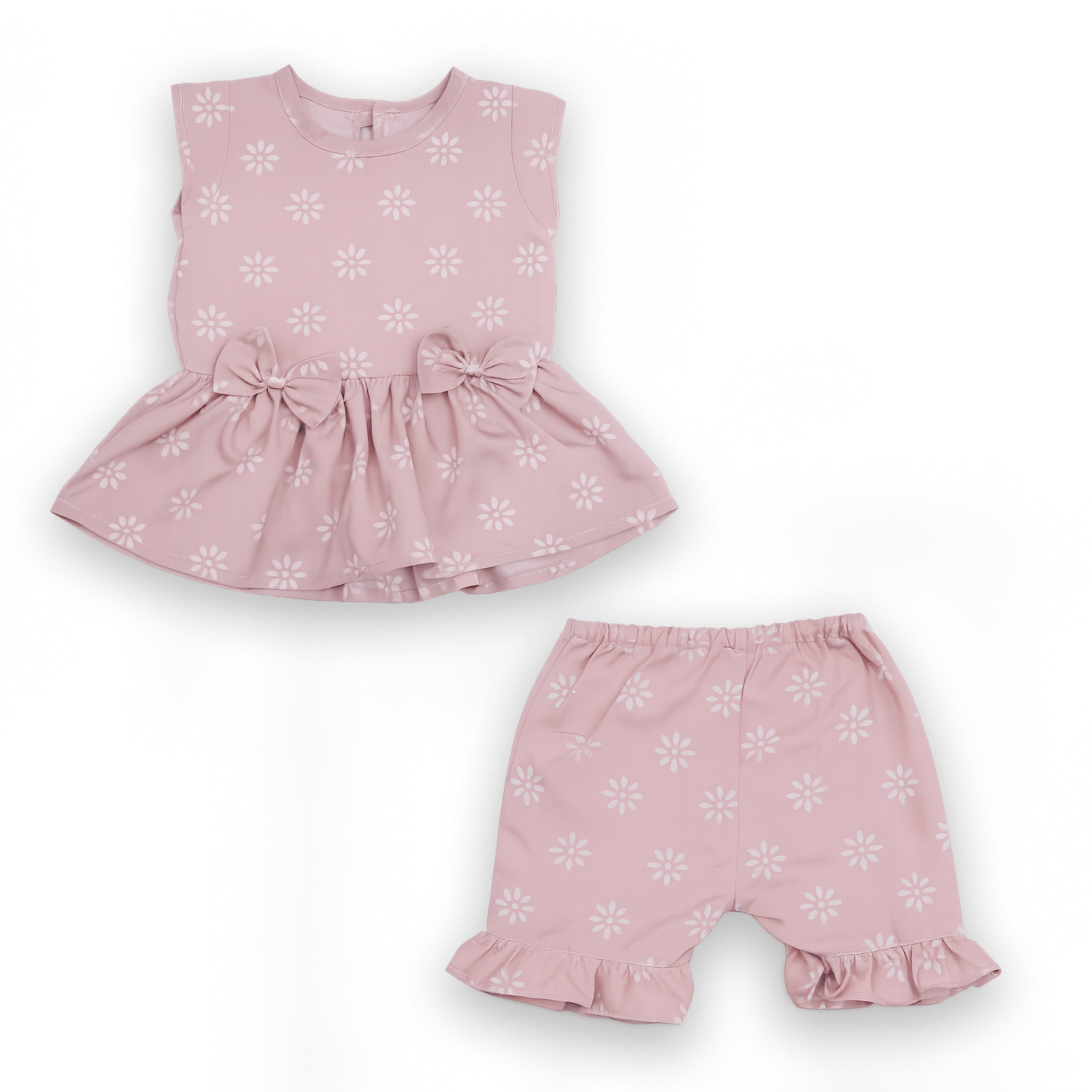 Baby Girls Pink Floral 2 Pcs Outfit