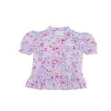 Girls Pink Floral Top & Cream Skirt 2 Piece Set
