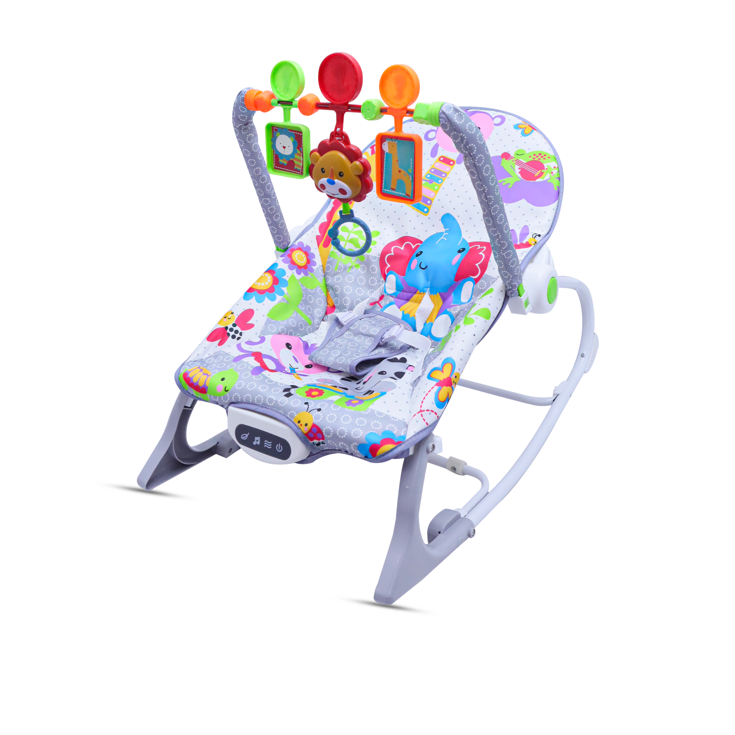 Baby Bouncer Rocker with Music & Toy Bar Multi Color