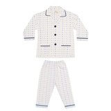 Kids White Polka Dot Night Suit Set