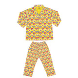 Girls Yellow Heart Print Night Suit Set