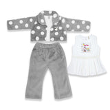 Girls Winter Fleece 3 Piece Suit Grey