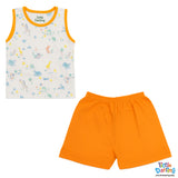 Baby Sando Suit 2 Pcs Animal Print Orange | Little Darling