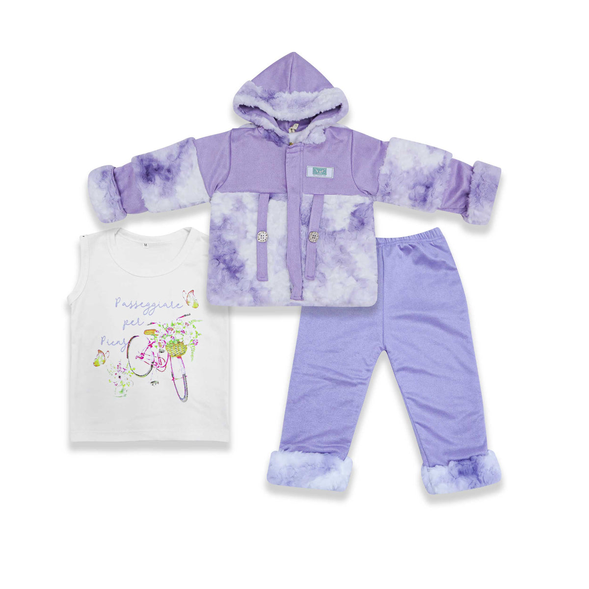 Baby Girls Winter Outfit Set Purple Price in Pakistan
